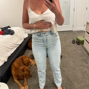 Abercrombie & Fitch Light Wash curve love 90’s straight ultra high rise